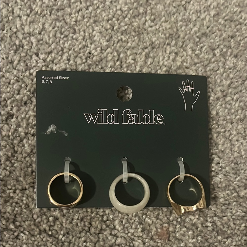 Wild Fable Gold and Cream Ring Trio